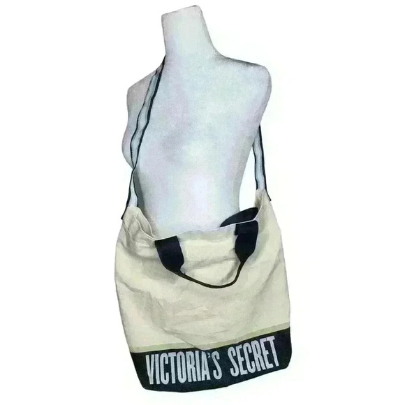 Victoria's Secret cream canvas tote bag - Picture 1 of 5